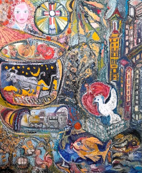 POEMA DI RICORDI ERRANTI, 2025, olio su tavola, 90x110 cm