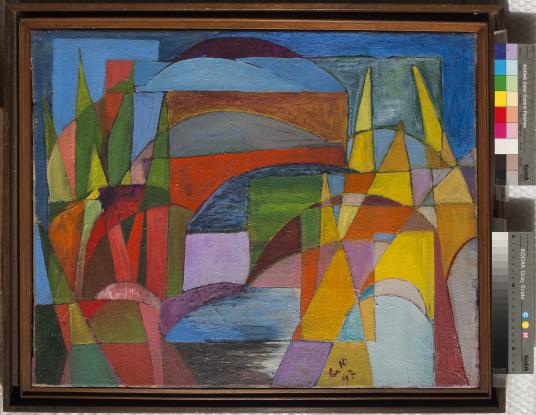Paesaggio astratto, 1947 olio su tela, 51x64,5 cm
