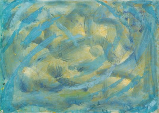 Luci azzurre, 1964, tempera su cartone, cm 50x70