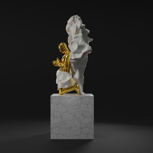 ADAMO 2030, 2021, Scultura-Scultura Digitale NFT, dimensioni h. 70 - h. 210 cm