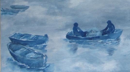 Alla ricerca della quiete, 2012, acrilico su tela 50x35 cm