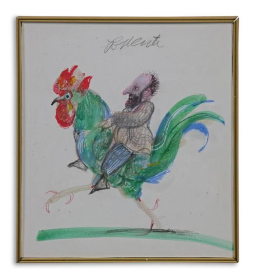 Senza titolo, tecnica mista su cartoncino,  16.5 x 15.0 cm