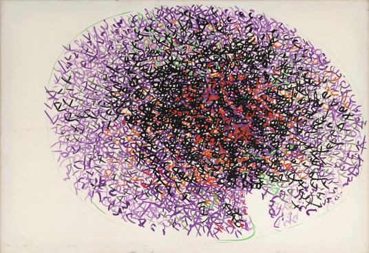 Senza titolo, 1963, tempera su tela, cm 89x130