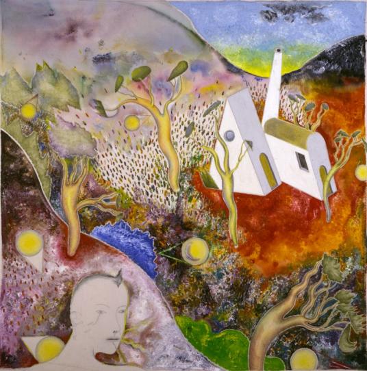 Il passeggiatore solitario, 1990 ca., olio su tela