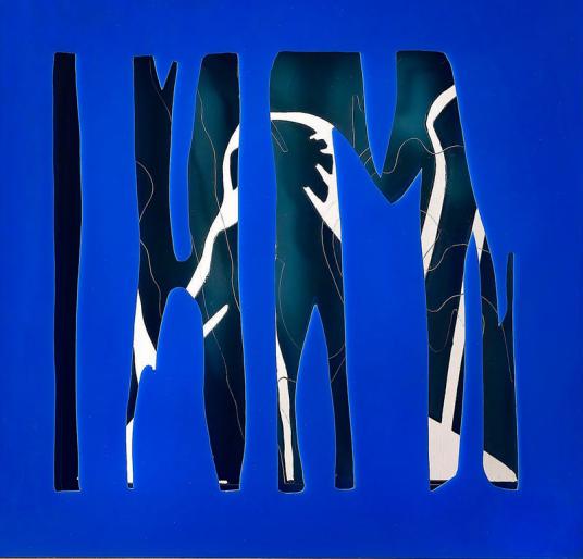 Senza titolo, 1970, tre strati sagomati, due in plexigas e l'ultimo in legno, 43,4x43,4 cm