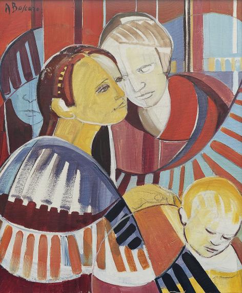 Famiglia, 1969-1970, olio su tela 50x60cm