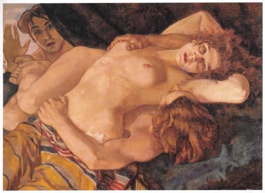 Gli amanti sorpresi, 1920-21, olio su tela