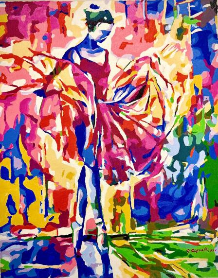 Danza gioiosa, 2025, acrilico su tela 40 x 50 cm