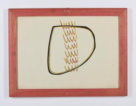 Senza titolo, 1963, Intervento su litografia, 34.5 x 49.5 cm
