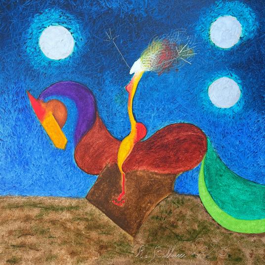 Figlia d'à tempesta, 2025, olio su tela 100x100 cm