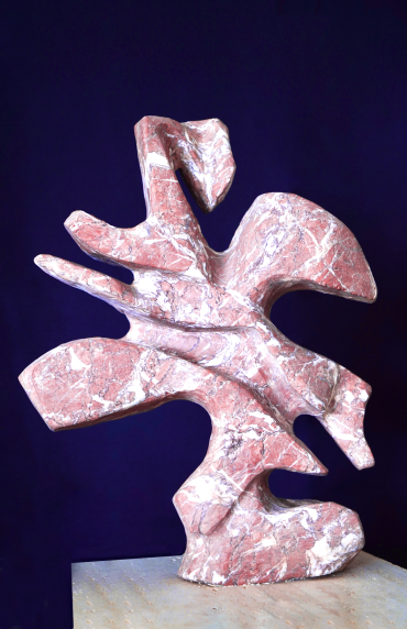 Gallo cedrone, 2005, marmo di Cottanello, 32x40x15 cm
