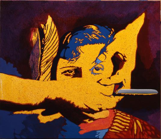 Il cane andaluso, 1977, cm 60x70, acrilico su tela