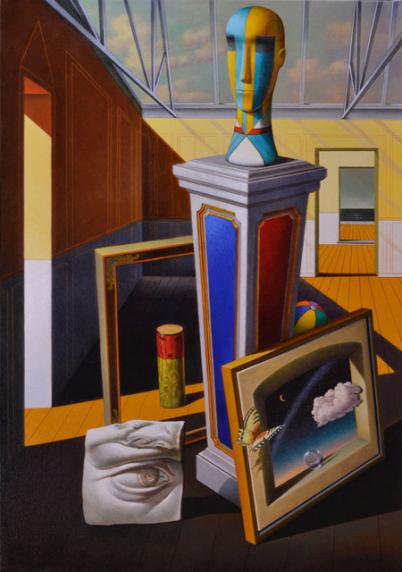 Il collezionista, olio su tela, cm 70 x 100, 2020