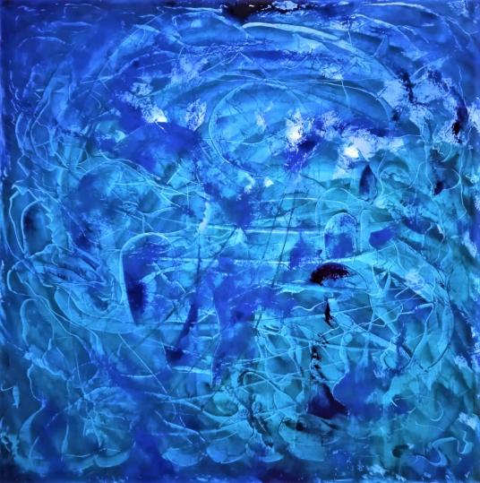IL FRAGORE DEL MARE, 2021, olio su tela 80 x 80 cm