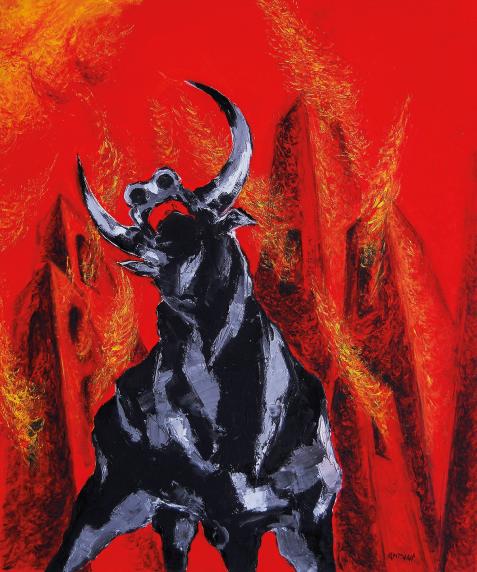 Il toro, olio su tela, cm 120x100, 2013