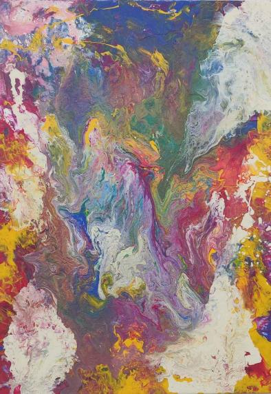 Introspezione, 2024, fluid art su tela 60 x 80 cm