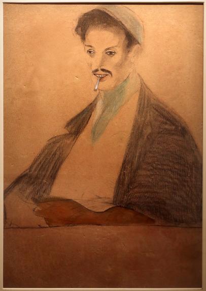 Giovane dalla sigaretta, 1910-12, carboncino, pastello e acquarello su carta