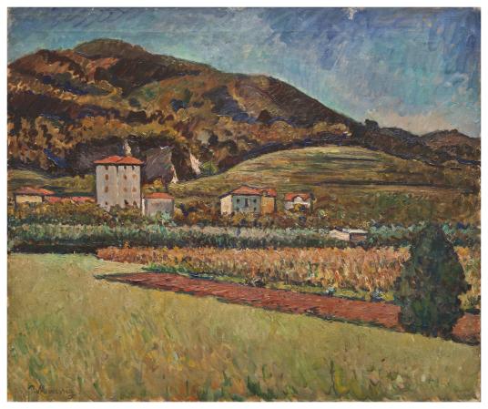 Paesaggio meriggio, 1928, olio su tela, cm 75x90
