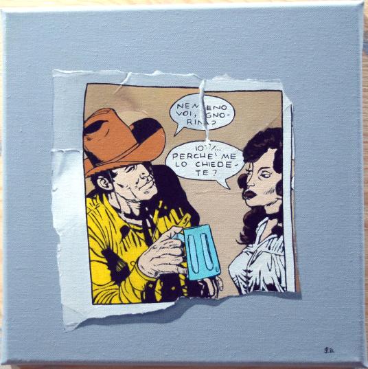 Western Romance, 2022, olio su tela di lino, 30x30 cm