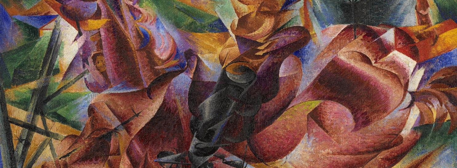 Immagine dell'opera di Umberto Boccioni, Elasticità, 1912, olio su tela