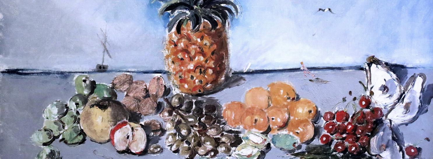 Natura morta marina con ananas, 1933, opera dell'artista Filippo De Pisis