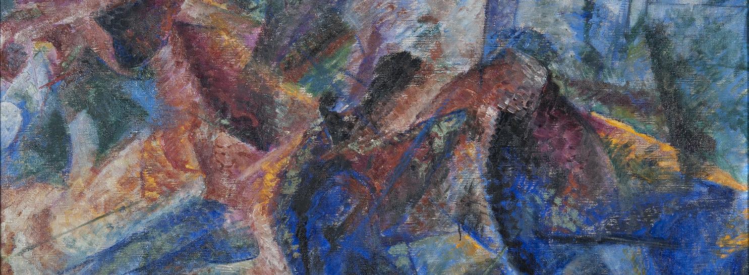 Umberto Boccioni, Cavallo+cavaliere+caseggiato, 1913