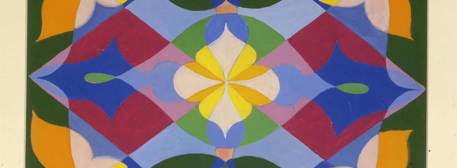 Progetto per tappeto (Fiori + spazio), 1930 c.   