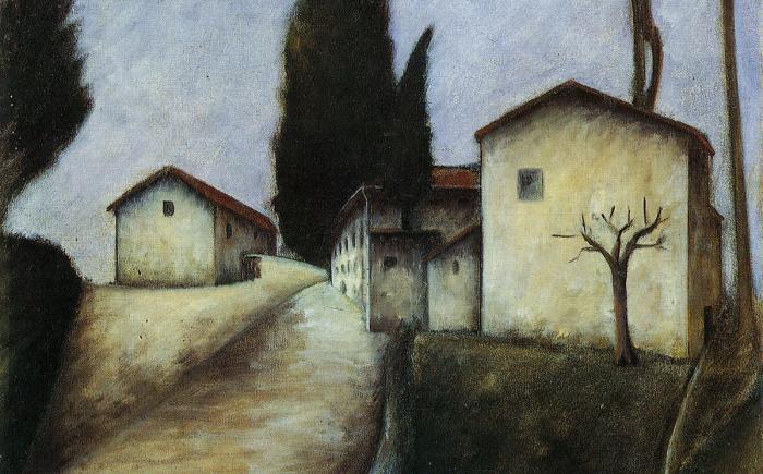 Via di Rimaggina, 1932; Olio su tela, cm 70,5x50,5