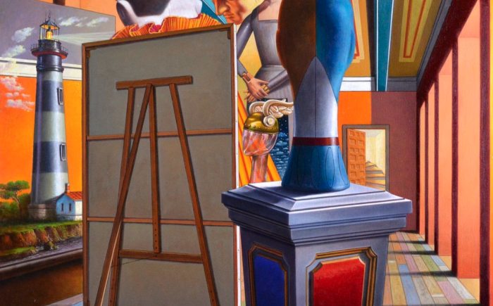 Il Convitato di pietra, olio su tela (2022) cm 100x100
