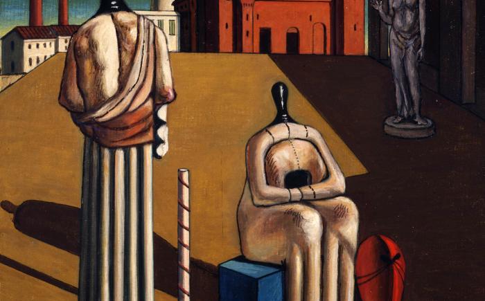 Giorgio De Chirico: Le muse inquietanti, 1974, olio su tela, 50x65 cm, provenienza Fondazione Giorgio e Isa de Chirico