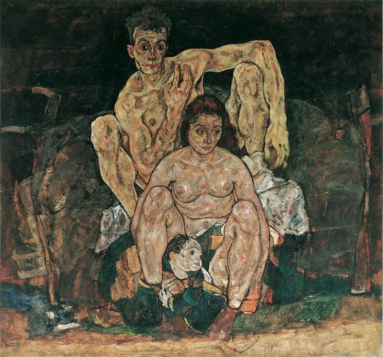 Immagine dell'opera di Egon Schiele, La Famiglia, 1918
