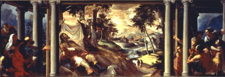 immagine dell'opera di Tintoretto, San Rocco colpito dalla peste, 1559