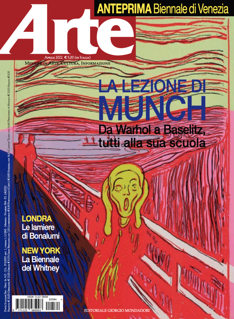 Copertina del numero di Aprile del mensile Arte