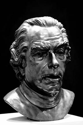 Immagine della scultura - ritratto di Giorgio Strehler di Wolfgang Alexander Kossuth