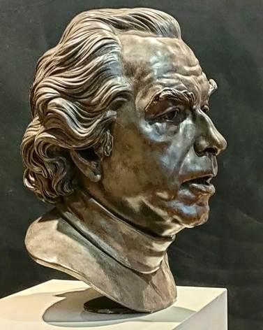 Immagine della scultura - ritratto di Giorgio Strehler di Wolfgang Alexander Kossuth