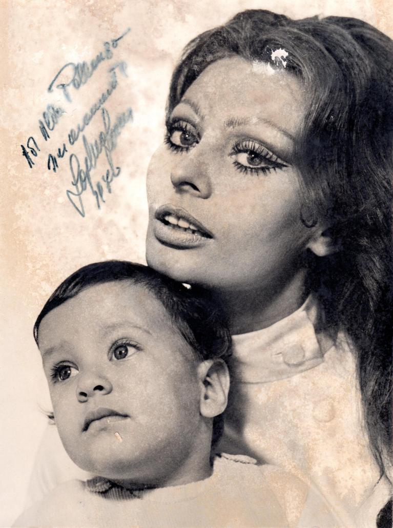 Fotografia con autografo e dedica di Sophia Loren ad Aldo Pallanza, 1970