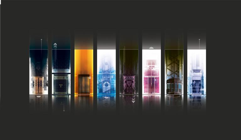 Elevators, l'installazione nella sede del Corriere della Sera in via Solferino aperta durante il Fuorisalone