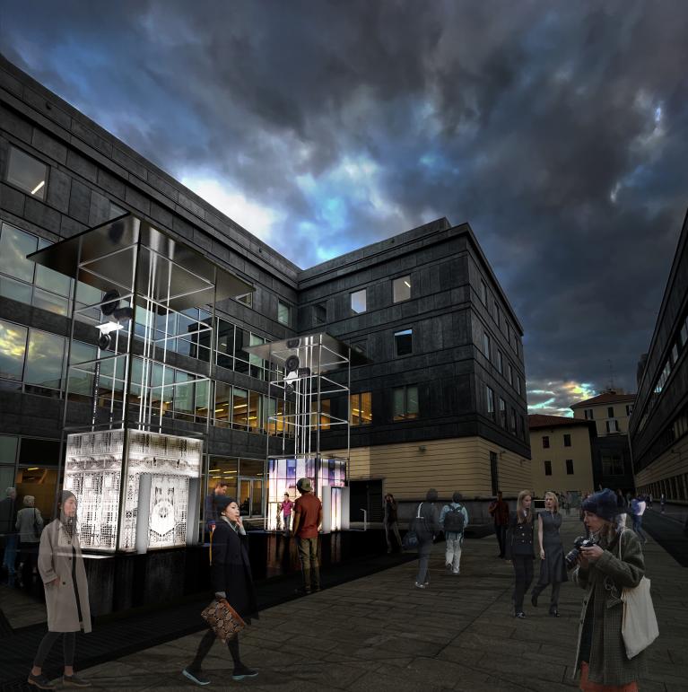 Elevators, l'installazione nella sede del Corriere della Sera in via Solferino aperta durante il Fuorisalone