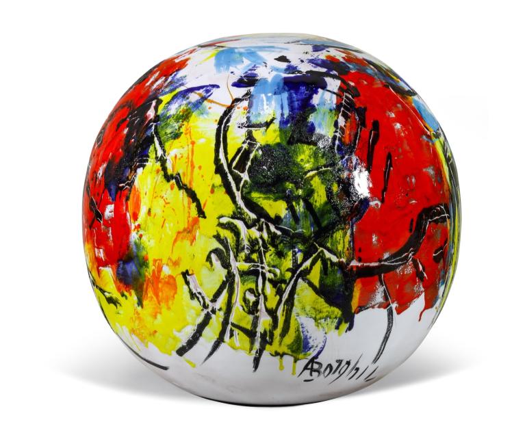Arabeschi, boule in ceramica San Giorgio, Albisola, diam. 50 cm