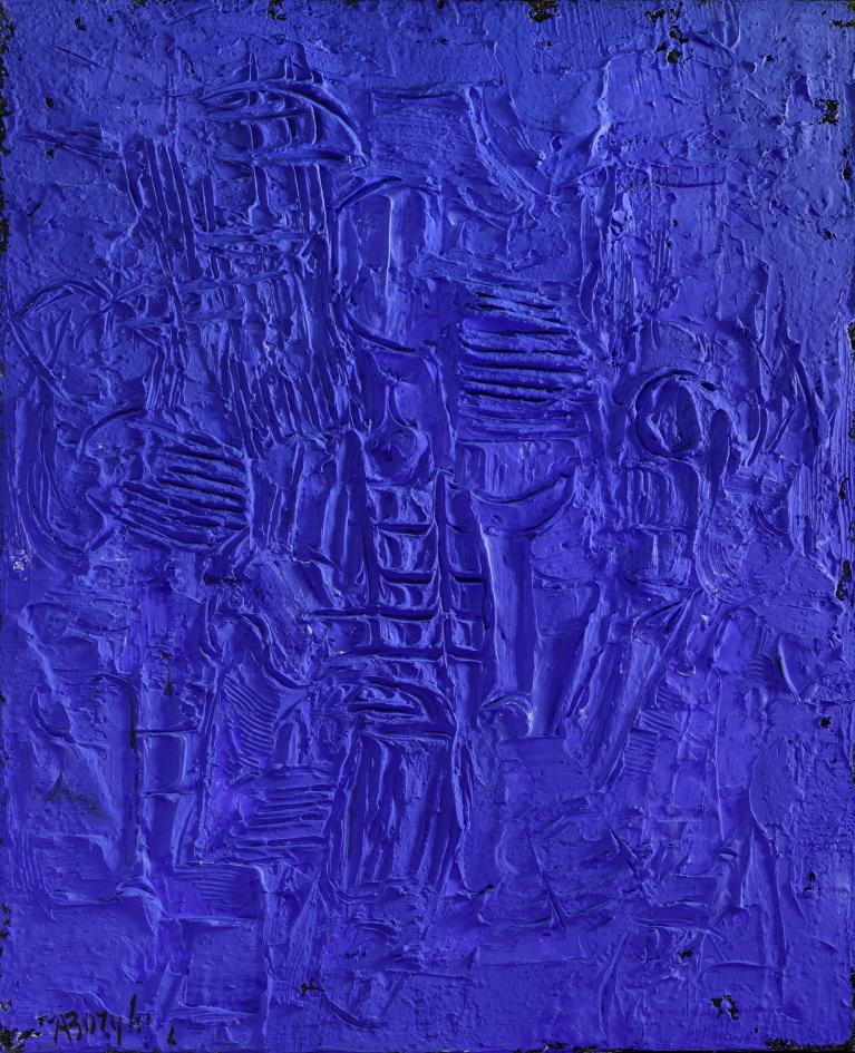 Il sogno oltremare, 2023, tecnica mista su tela, cm 110x90