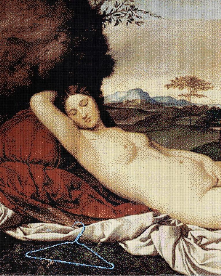 Sleeping Venus with coat hanger