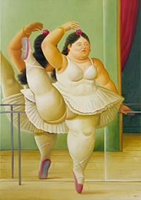 Fernando Botero Ballerina on the bar , 2001, olio su tela, Collezione privata, ©
