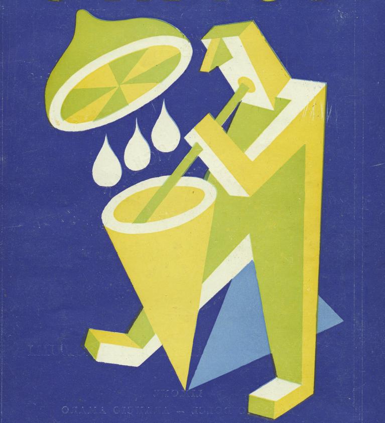Fortunato Depero Bevitore di limonata, da Citrus, rivista della Camera agrumaria di Messina, aprile 1928
