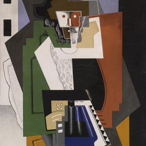 Immagine dell'opera di Gino Severini, Bohemien jouant l'accordeon, 1919, olio su tela