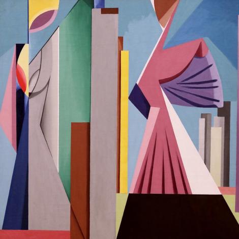 Deux femmes debout, 1917, opera di Alberto Magnelli