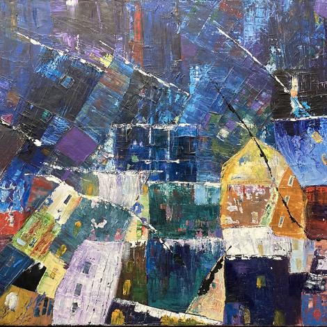 Gerusalemme est, 2025, olio su tela 120 x 60 cm