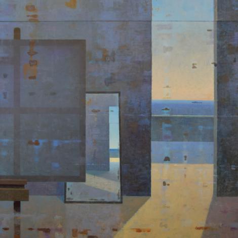 Rifrazione - atelier, 2020, olio su tela cm 150x100