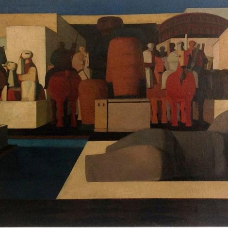 Città di statue, 1948, olio su tela, cm 72x108