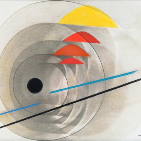 Composizione x2, 1938, olio e fotogramma su tela, 30x40