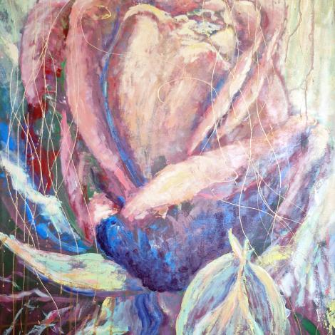 Bocciolo di rosa, 2010, acrilico su tela 70 x 100 cm